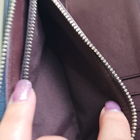 COACH C7365 Medium Id Zip Wallet With Border Quilting In JADE Green EUC - Picture 15 of 17